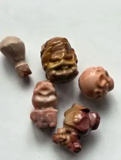 ④訳あり　5点セット　アラシャン瑪瑙　パーツ　貫通穴