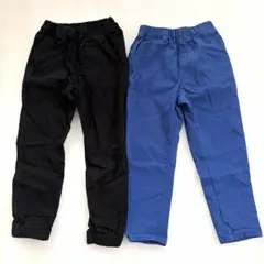 【2点セット】黒と青のストレートパンツ　　　120