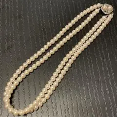 イミテーション　パールネックレス　2連　ダブル　人工パール　レディース