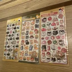 【正規品】 ボンボンドロップシール おにぎり 柴犬 招き猫 和柄 3枚セット