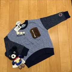 ★ダブルB★トレーナー★110★男女可★ビーくん★ミキハウス★新品★日本製★青色