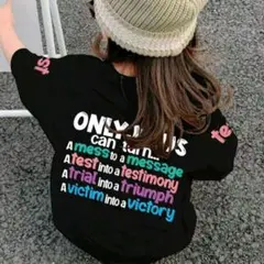 キッズ半袖TシャツトップスロゴTシャツ4Y100サイズ位ブラック