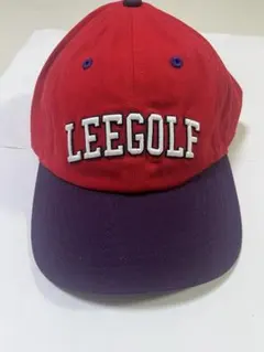 新品タグ付き Lee GOLF ロゴキャップ レッド×パープル 綿100%のサムネイル