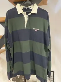 POLO SPORT ラガーシャツ XL ネイビー/グリーン