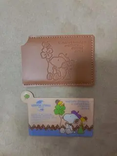 スヌーピー レザー製カードケース鏡