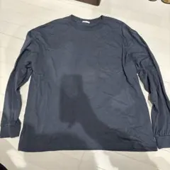 GUネイビー ポケット付き長袖カットソー Mサイズ