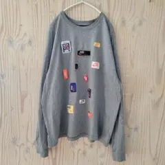 【NIKE】 風車タグ 歴代タグ ロンT アイコンクラッシュ 長袖 グレー