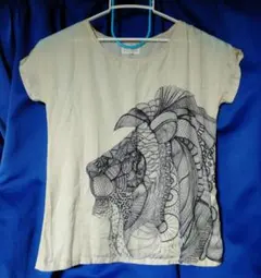 Zara Basic ライオン柄 半袖Tシャツ 古着のサムネイル