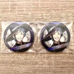 ツイステ フロイド オーロラメタル缶バッジ ブルームバースデー 2個セット