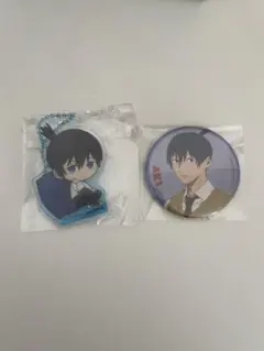 チェンソーマンカフェ　チェンソーマン　アキ　缶バッジ　アクリルキーホルダー