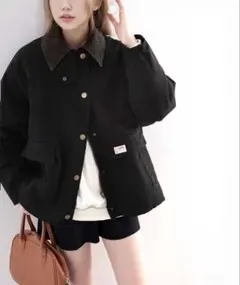 《JaVa ジャバコラボ》裏地キルティングコットンワークカバーオール