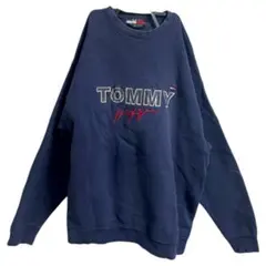 【希少】90s Tommy Hilfiger ヴィンテージ　刺繍スウェット L
