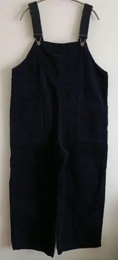 【USED】studioCLIP ワイドパンツサロペット ネイビー コーデュロイ