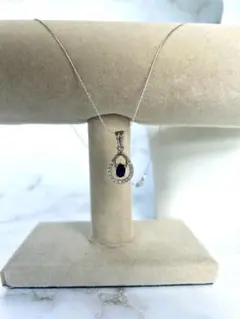 大特価！シルバー925製　ブルーサファイアネックレス