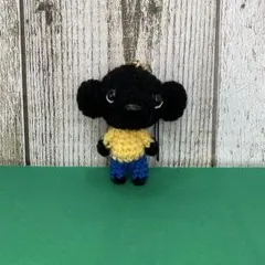あみぐるみ　ハンドメイド　ミニサイズ　トイプードル　ブラック　ストラップ