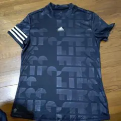 adidas ブラック Tシャツ Lサイズ 3本ライン