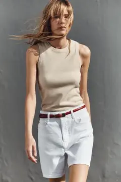 ZARA ノースリーブニット ベージュ
