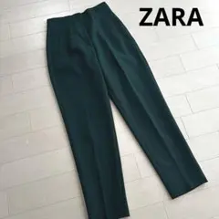 ZARA ザラ スラックス グリーン 緑 パンツ レディース ハイウエスト
