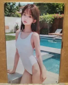 ブリキ看板　　女性新品