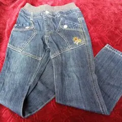 JIMMY MICHAELデニム長ズボン 花刺繍付き　130size