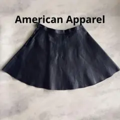 アメアパ　american apparel ブラック レザー フレアスカートのサムネイル