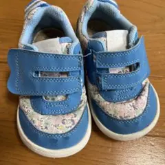 イフミースニーカー　　　青と花柄のスニーカー　　　15センチ