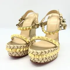 クリスチャンルブタン　ゴールド　カタクロウ　ウェッジソール　サンダル　スタッズ