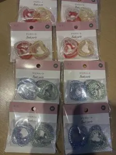 クリアハートビーズ 8個セット