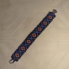 【お値下げ】メキシコ　ハンドメイド　ビーズブレスレット　ブルー系