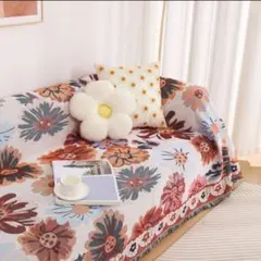 ソファーカバー マルチカバー布 花柄　北欧 韓国 撮影布 ブランケットのサムネイル