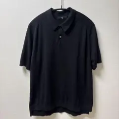 【美品】+Jユニクロ コットンシルクポロシャツ ブラック Mのサムネイル