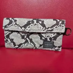 HEAD PORTER パイソン柄 三つ折りロングウォレット