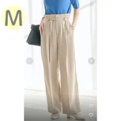 美品✨VIS ヴィス カンベルト付きワイドパンツ 接触冷感 洗える ベージュ M