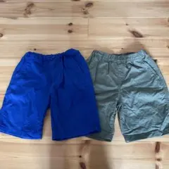 UNIQLO青とカーキの半ズボン2枚セット140