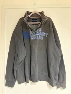 古着　JANSPORT ハーフジップ スウェット XXL グレーのサムネイル