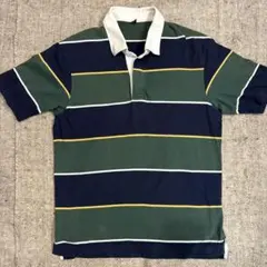 ユニクロ　ストライプ ポロシャツ 半袖 メンズ