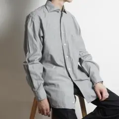 Aquascutum 長袖コットンシャツ トップス グレー/V265