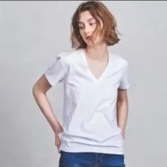 ​オーラリー シームレス Vネック Tシャツ 白 ホワイト サイズ1 M 半袖のサムネイル