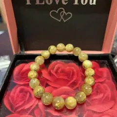 天然石ブレスレット　ゴールドルチルクォーツ タイチンルチル　ビーナスルチル