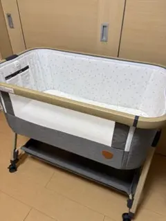 双子向け】HZDMJ 高さ調整可能 ベビーベッド グレー2台セット - メルカリ