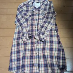 チェック柄コットンシャツワンピース