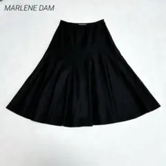マーレンダム　フレアスカート　黒　M 羊毛　ウール　ひざ丈　きれいめ　上品　清楚のサムネイル