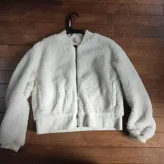 ホワイト フリース ボンバージャケット
