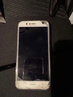 HUAWEI au スマートフォン 本体 ピンク 画面ひびあり