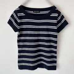 ミッシュマッシュ 半袖カットソー クルーネック ボーダー柄 カジュアル 女性