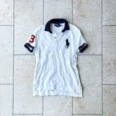 ポロ バイラルフローレン 半袖 ポロシャツ ビッグポニー 刺繍ロゴ M 鹿の子