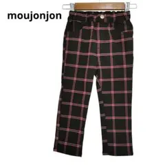 ムージョンジョン✳️ストレッチ チェック パンツ【100】秋冬 黒赤白