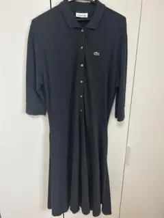 LACOSTE ダークグレー ポロワンピース 七分袖　36