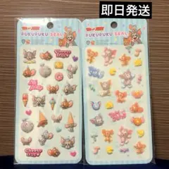 トム&ジェリー　ぷくぷくシール　2枚セット①