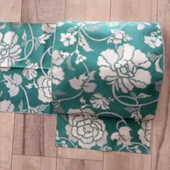 ひ*屋様 名古屋帯　華文　ターコイズブルー　西陣織　正絹　中古　【mm916】 名古屋帯 華文 ターコイズブルー 西陣織 正絹 中古 【mm916】 - メルカリ